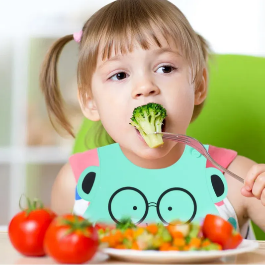 BABY SILICONE BIB WATERPROOF WASHABLE BABY STEREO ADJUSTABLE BIB